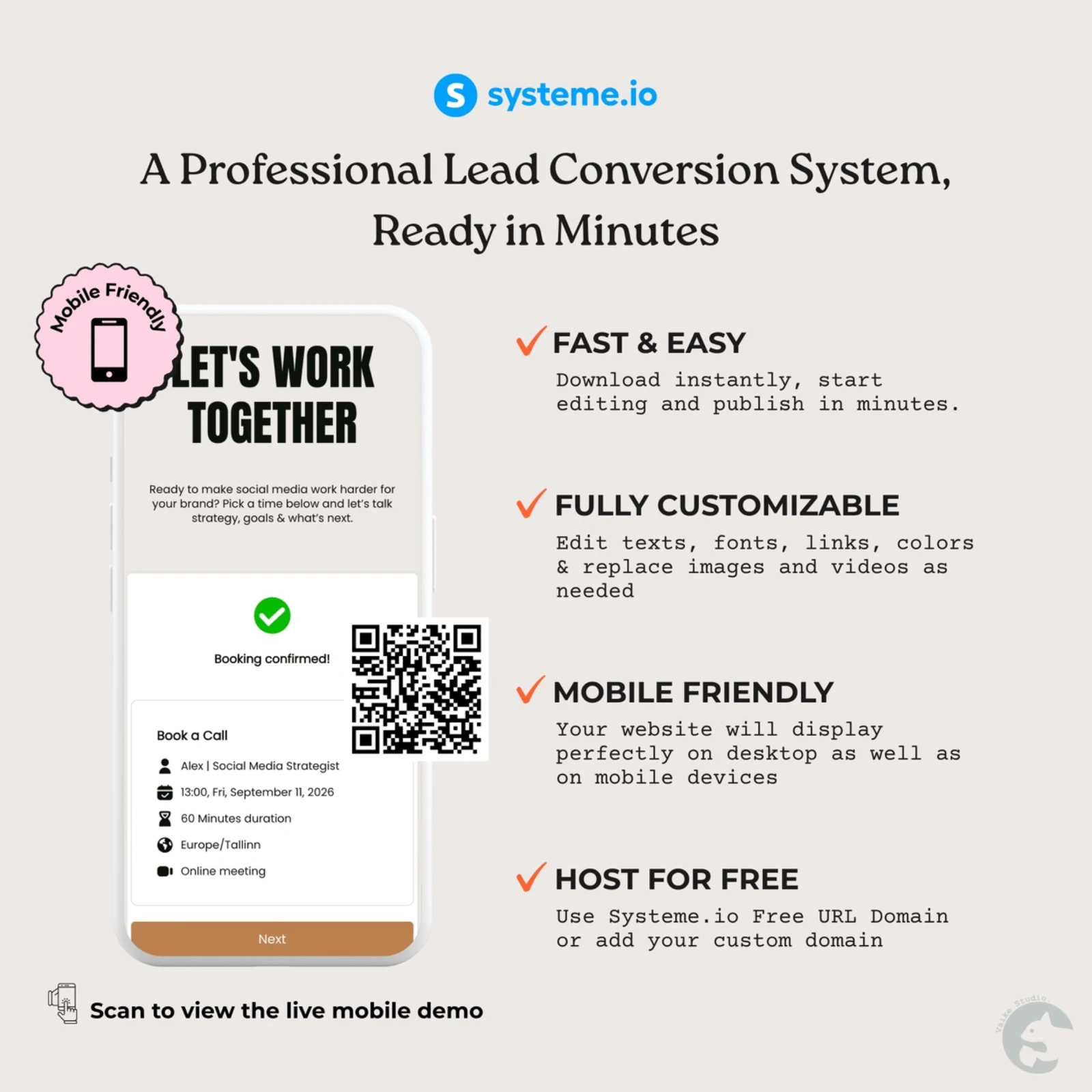 Booking and lead-generation features