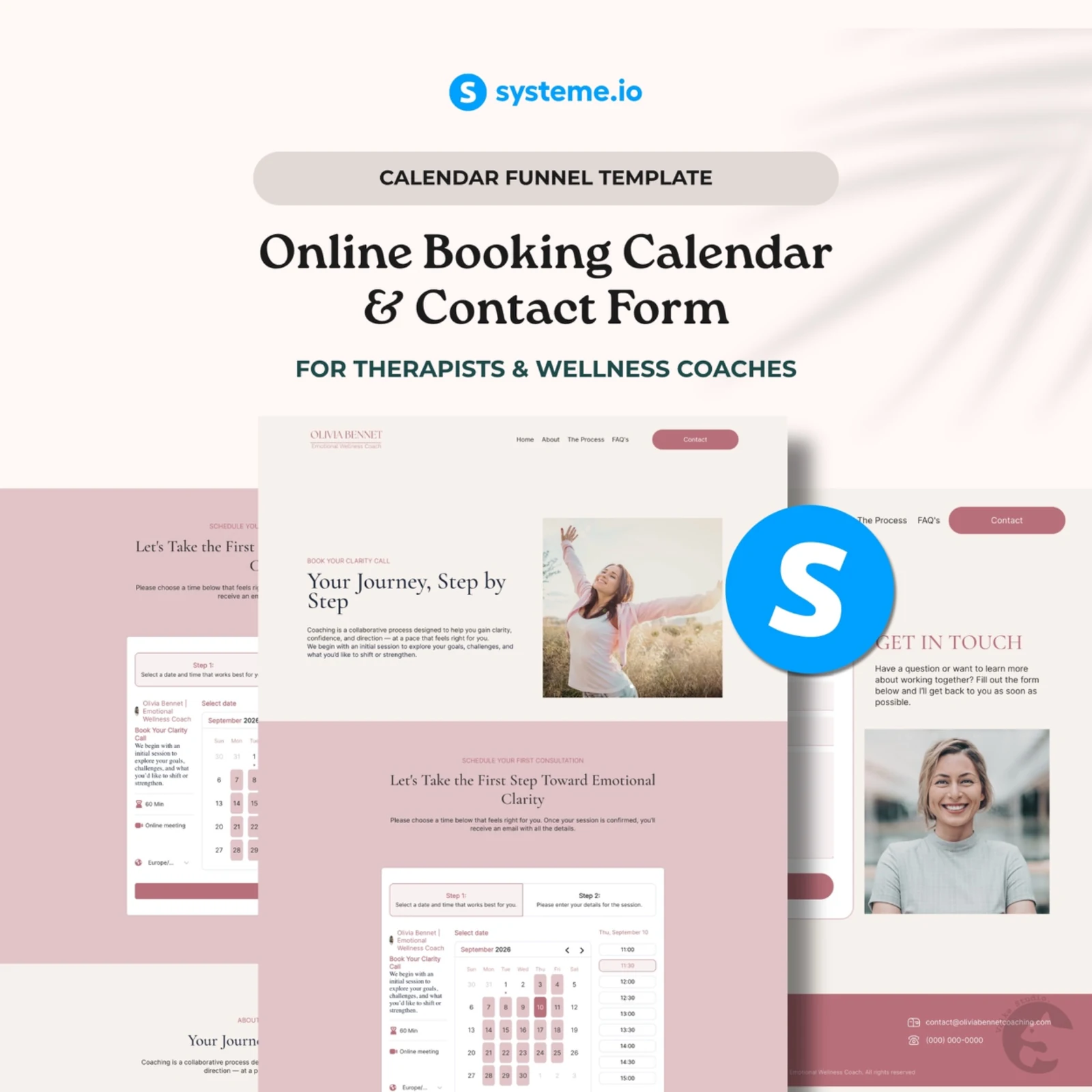 Wellness Coach booking and contact funnel overview