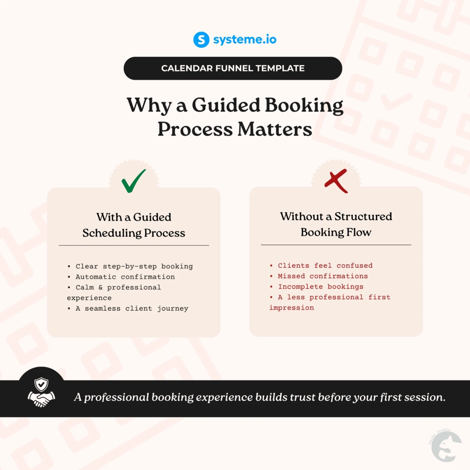 A structured booking experience