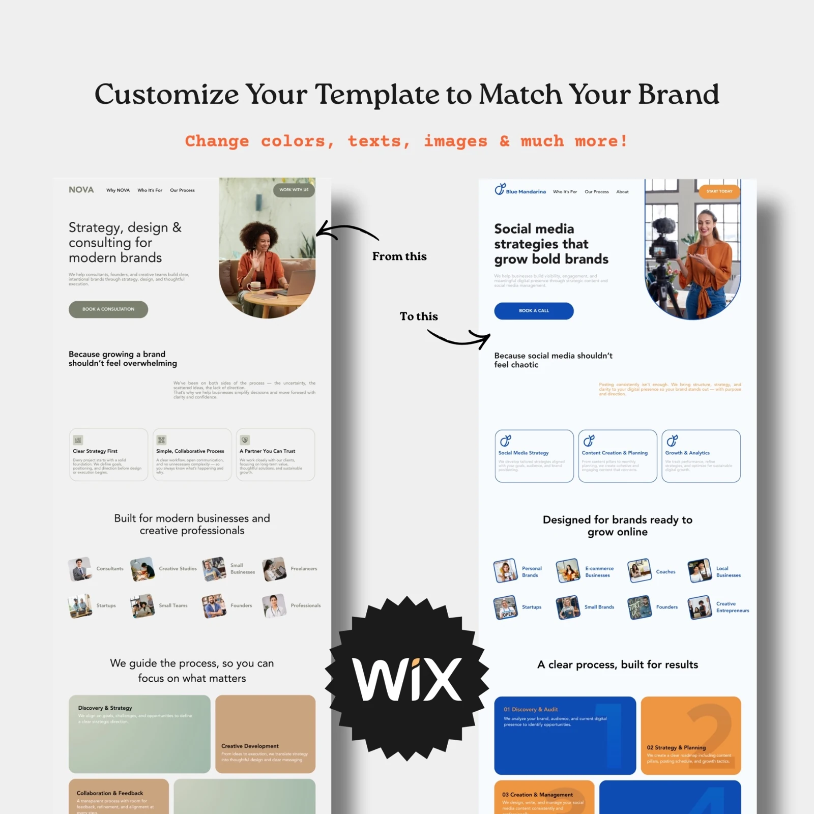 Customize your website to match your brand