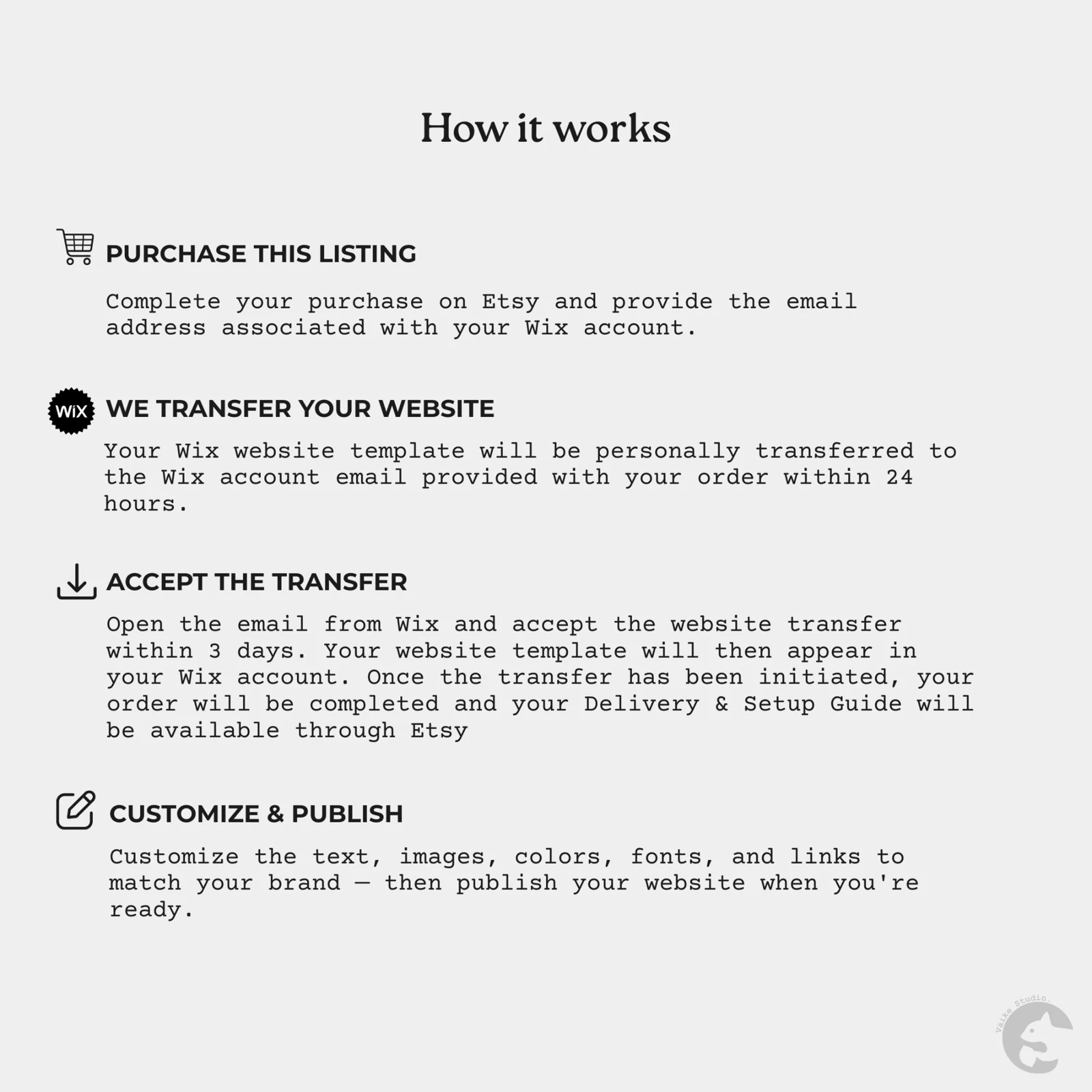 How your personal Wix website transfer works