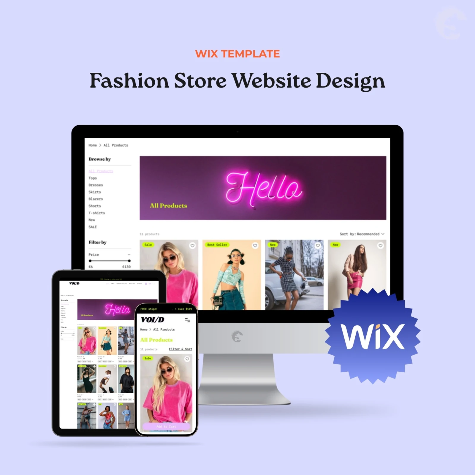 Fashion Brand Online Store Wix website template preview