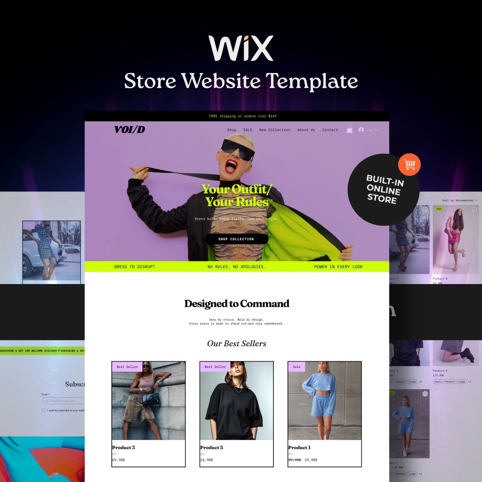 Responsive Wix fashion store preview