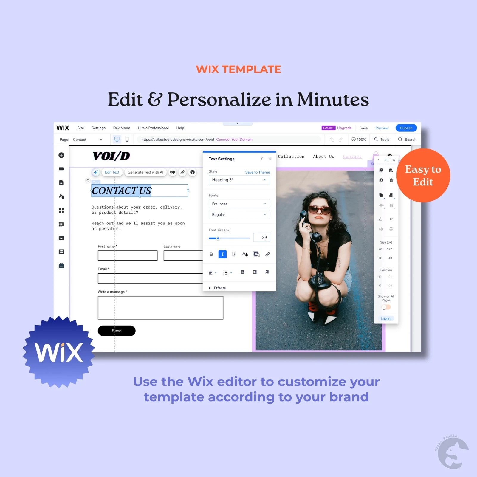 Edit and personalize your Wix website