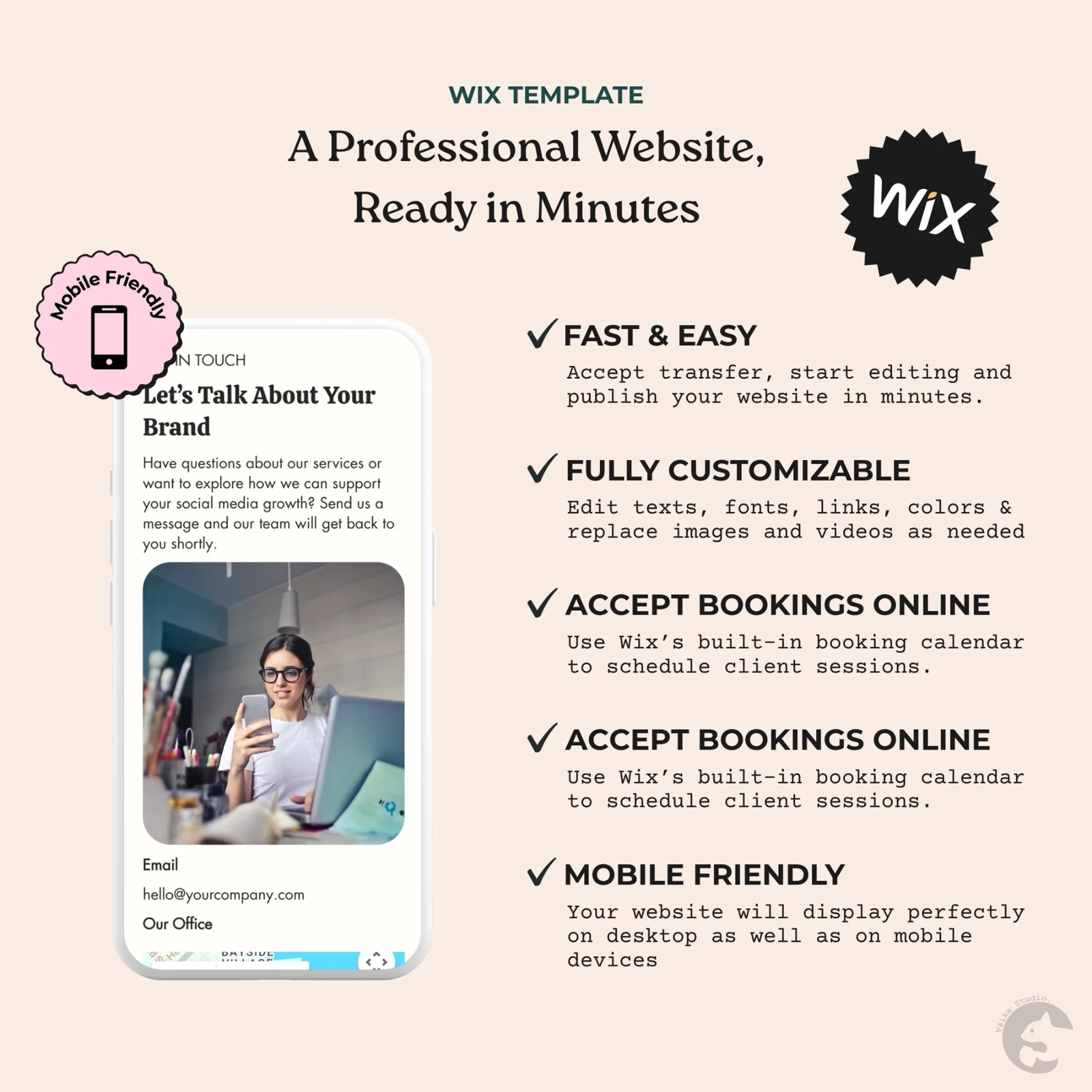 Wix agency website features