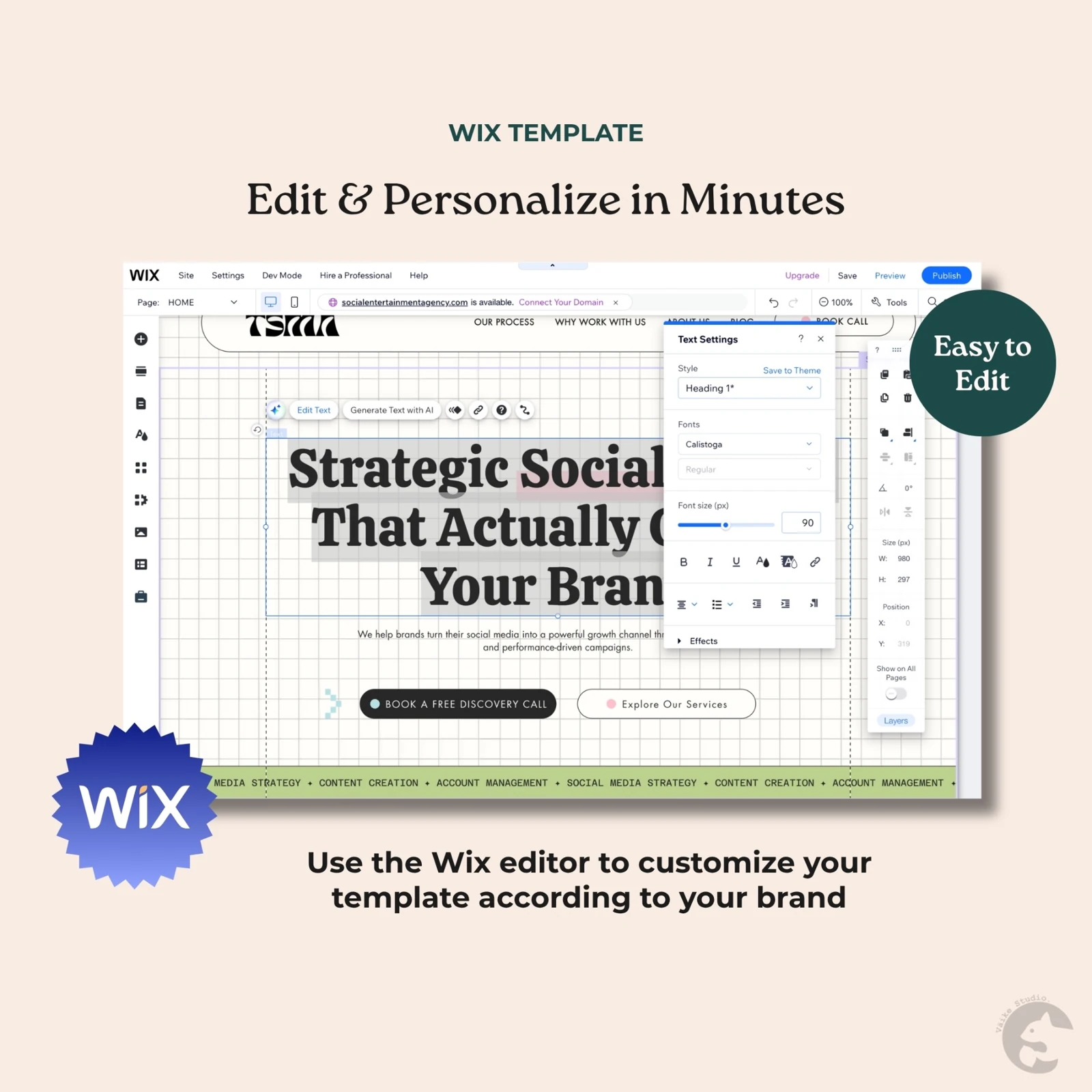 Edit and personalize your Wix website