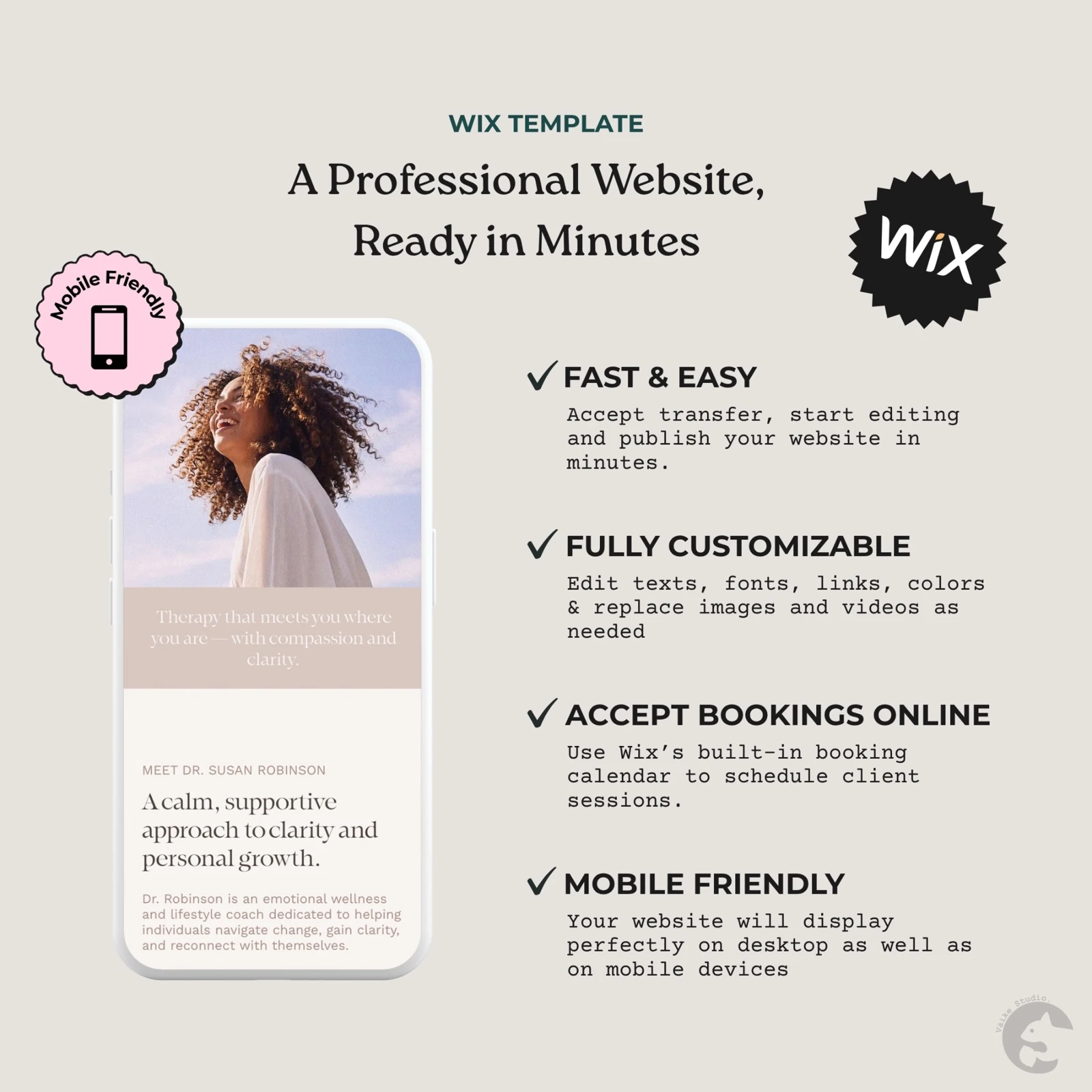 Professional, customizable and mobile-friendly Wix website