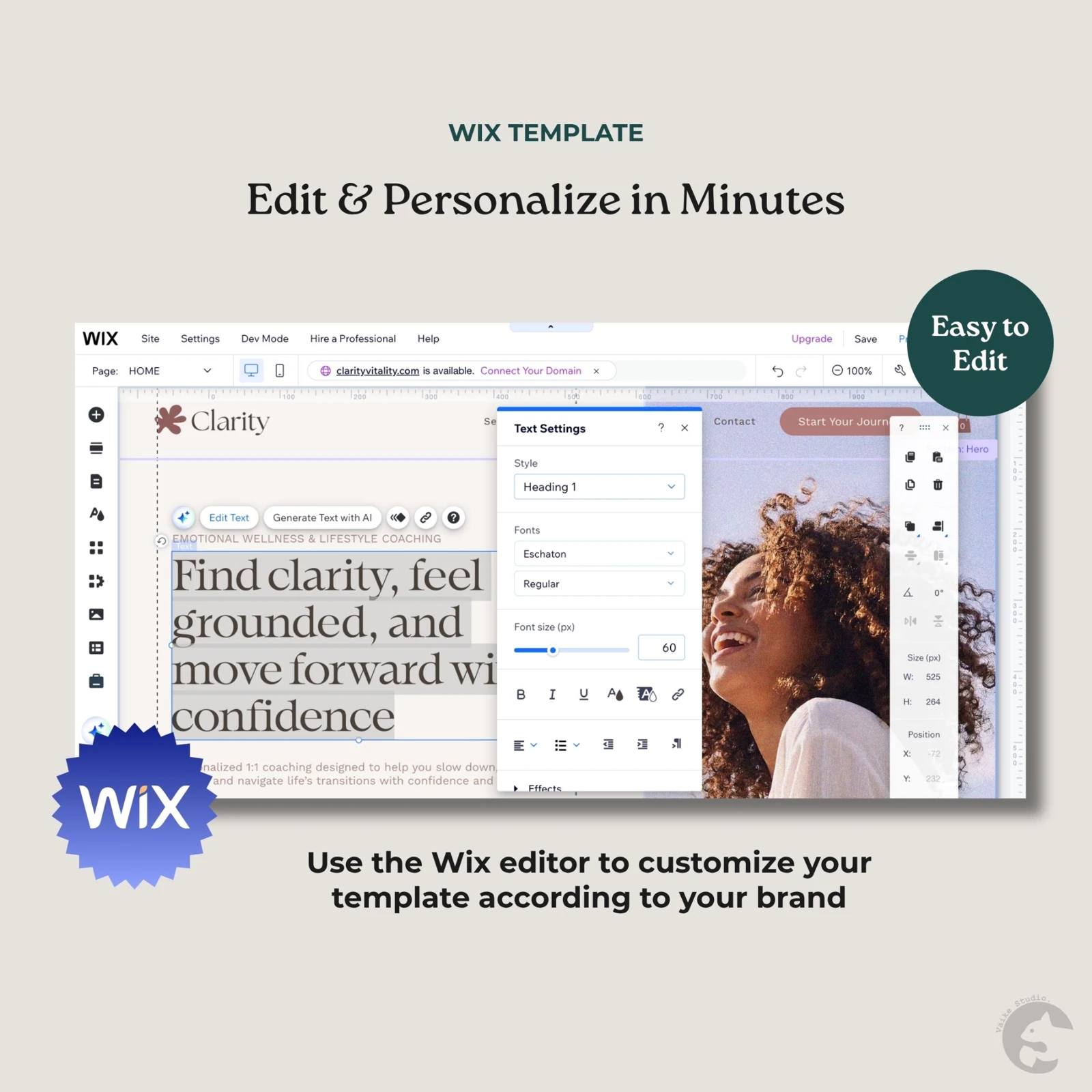 Edit and personalize your website in Wix Editor