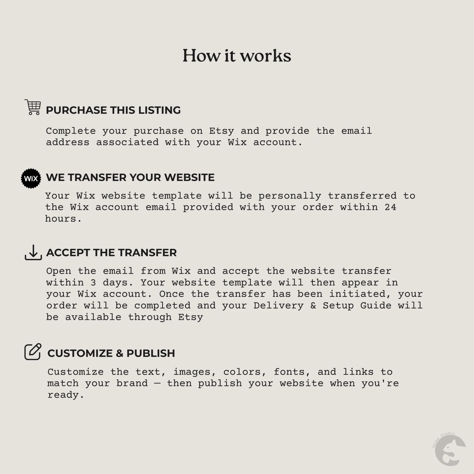 How your personal Wix website transfer works