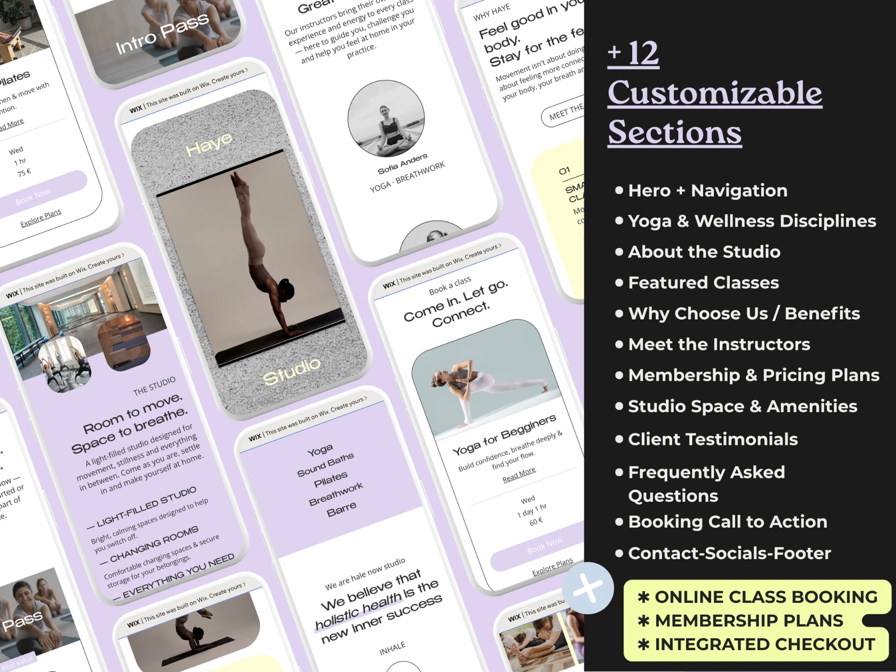Included website pages and sections